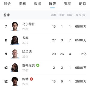 开云-全是当打之年！曼城全队30岁及以上球员共7人，还包括三门四门